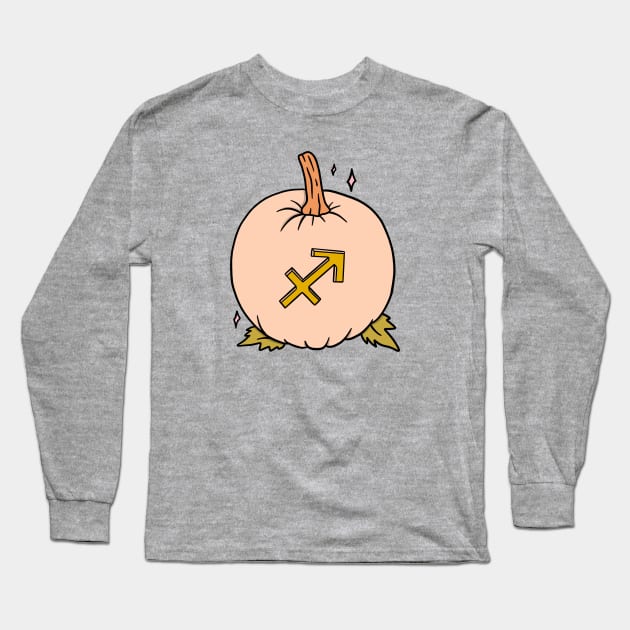 Sagittarius Pumpkin Long Sleeve T-Shirt by Doodle by Meg